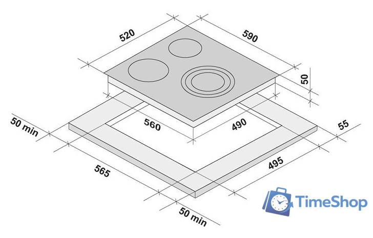 Варочная панель Krona Terzo 60 BL - Изображение №3 — Интернет-магазин Time-Shop