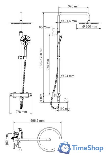 Душевая система  Wasserkraft A18801 - Изображение №15 — Интернет-магазин Time-Shop
