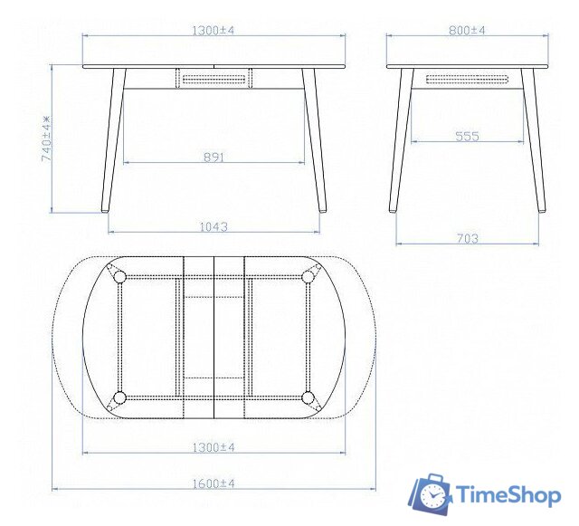 Кухонный стол Мебель-класс Эней (серый) - Изображение №4 — Интернет-магазин Time-Shop