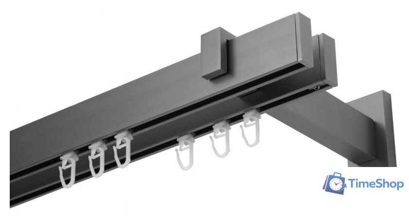 Карниз для штор Lm Decor Флэт Лайн Изи двойной (сатин, 3.2м) - Изображение №1 — Интернет-магазин Time-Shop