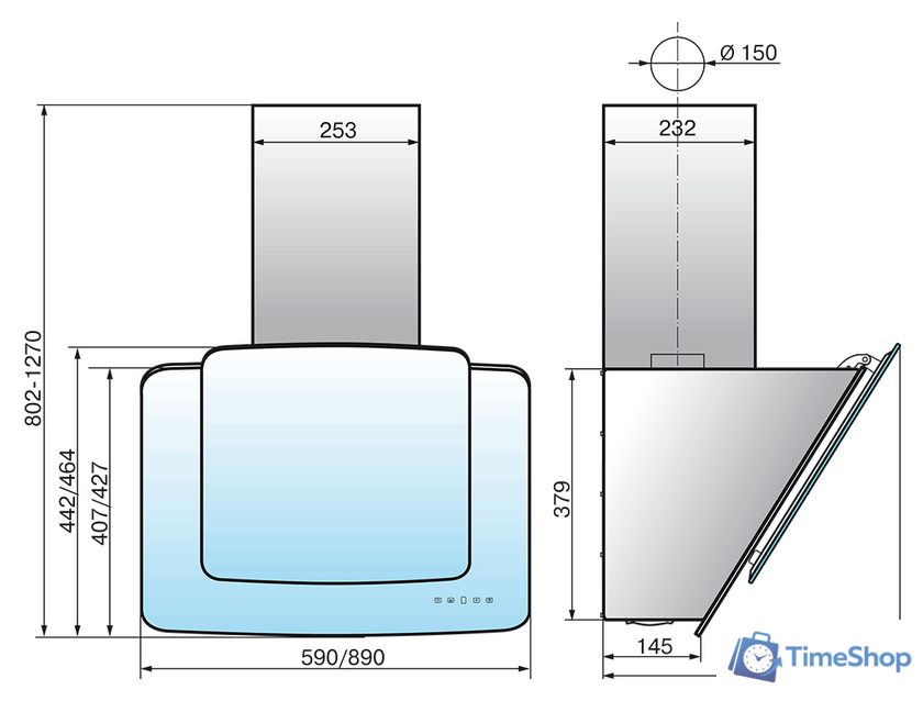 Кухонная вытяжка Elikor КВАРЦ 60П-1000-Е4Д (черный) (934343) - Изображение №7 — Интернет-магазин Time-Shop