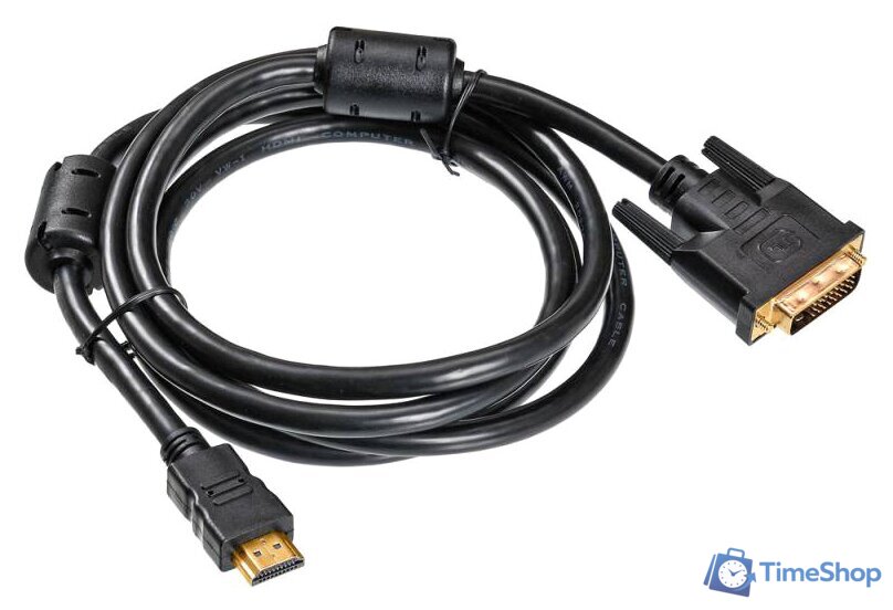Кабель Buro HDMI-19M-DVI-D-1.8M - Изображение №1 — Интернет-магазин Time-Shop