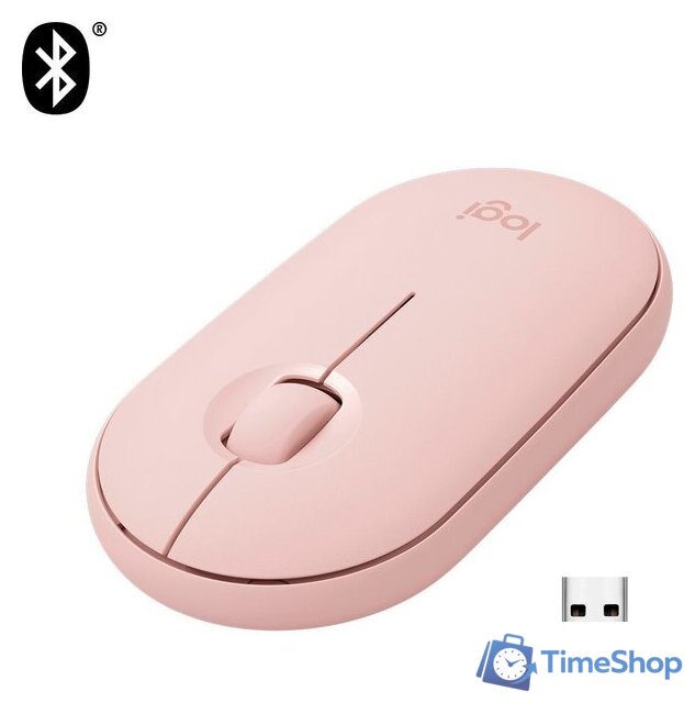 Мышь Logitech M350 Pebble (розовый) - Изображение №2 — Интернет-магазин Time-Shop