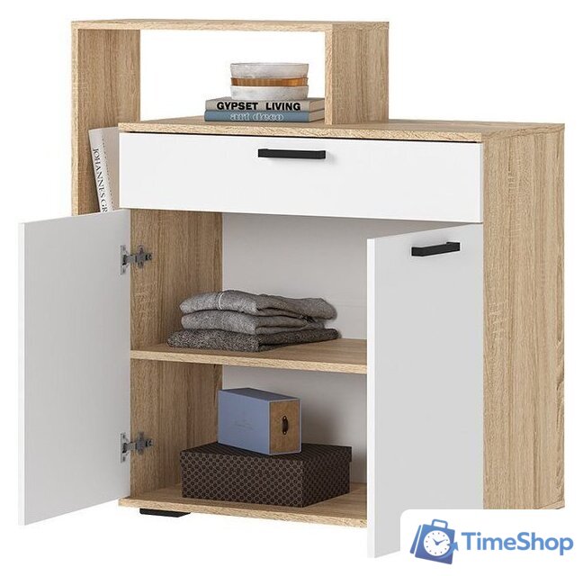 Тумба Стендмебель Санса КМ-01 1000 (белый/дуб сонома) - Изображение №2 — Интернет-магазин Time-Shop