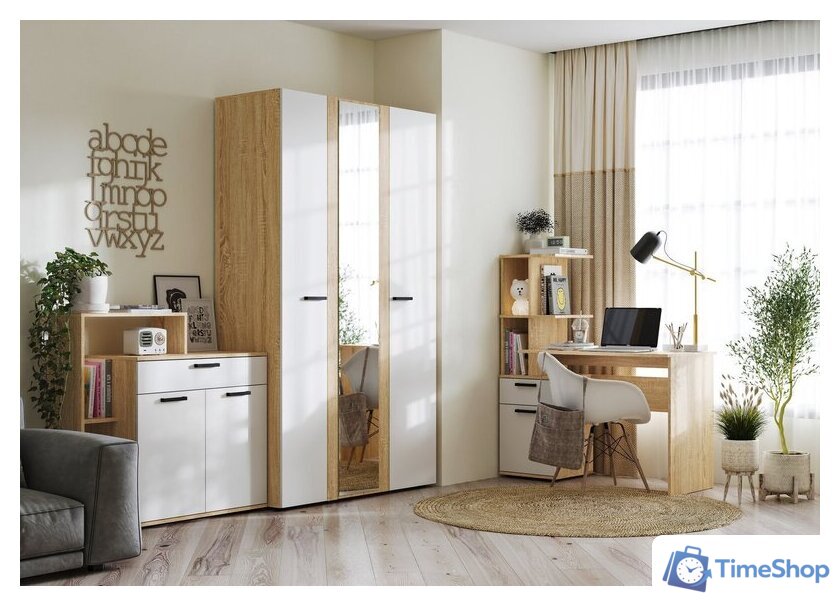 Тумба Стендмебель Санса КМ-01 1000 (белый/дуб сонома) - Изображение №4 — Интернет-магазин Time-Shop