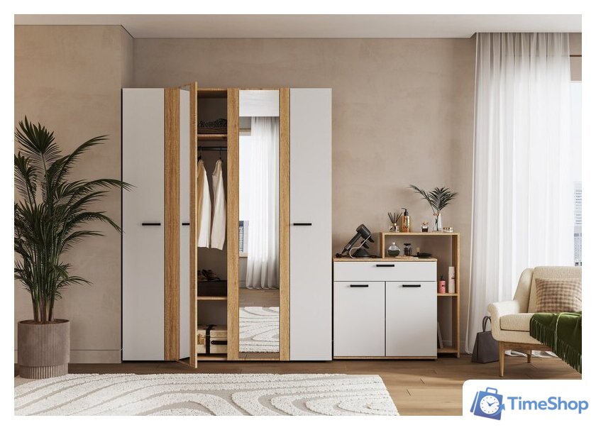 Тумба Стендмебель Санса КМ-01 1000 (белый/дуб сонома) - Изображение №5 — Интернет-магазин Time-Shop