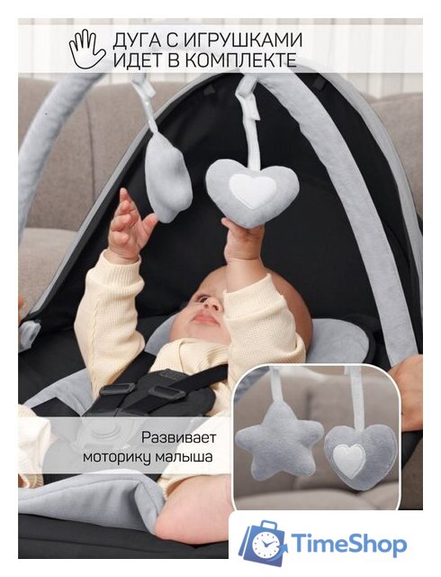 Шезлонг Amarobaby Teddy Swing AB24-22TED/09 (черный) - Изображение №13 — Интернет-магазин Time-Shop