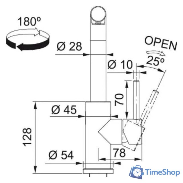 Смеситель Franke Smart Glenda 115.0706.985 - Изображение №9 — Интернет-магазин Time-Shop