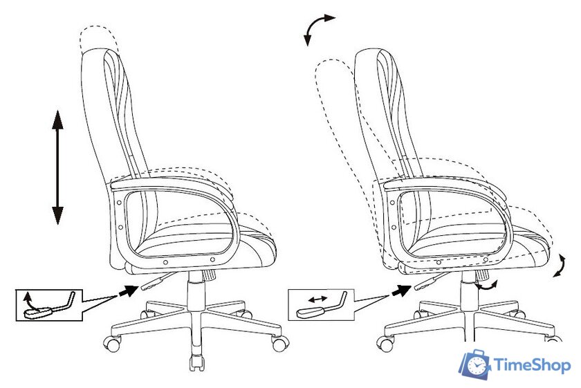 Офисное кресло Бюрократ T-898AXSN (синий 38-415) - Изображение №6 — Интернет-магазин Time-Shop