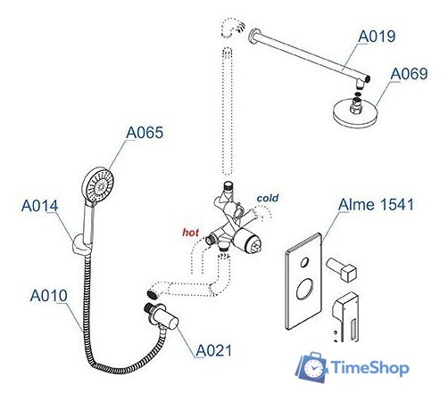 Душевая система  Wasserkraft A16069 - Изображение №7 — Интернет-магазин Time-Shop