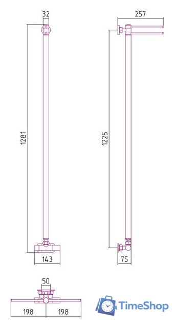 Полотенцесушитель Сунержа Лайк EU50 1200x50 00-0213-1200 - Изображение №3 — Интернет-магазин Time-Shop