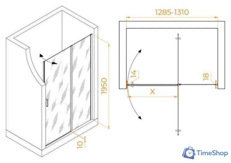 Душевая дверь RGW LE-004Gr 351200413-110 - Изображение №2 — Интернет-магазин Time-Shop
