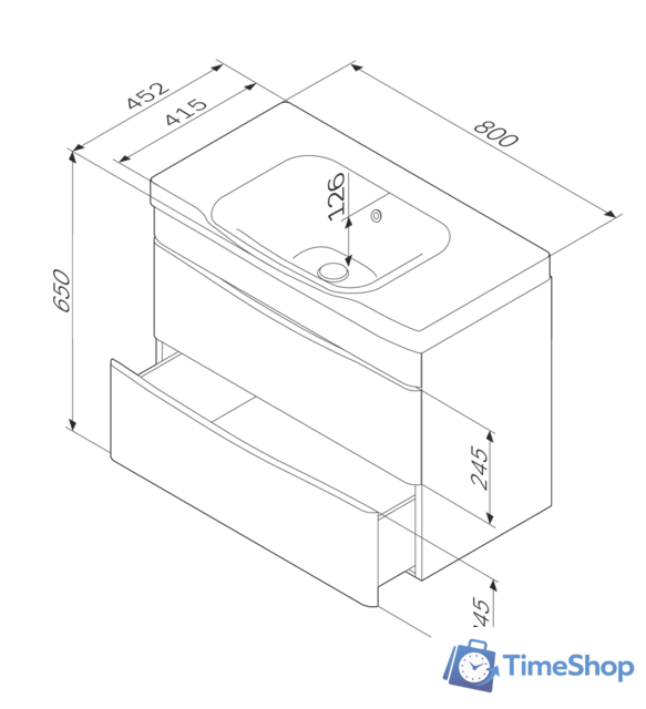  AM.PM Тумба под умывальник Like [M80FHX0802WG] - Изображение №2 — Интернет-магазин Time-Shop