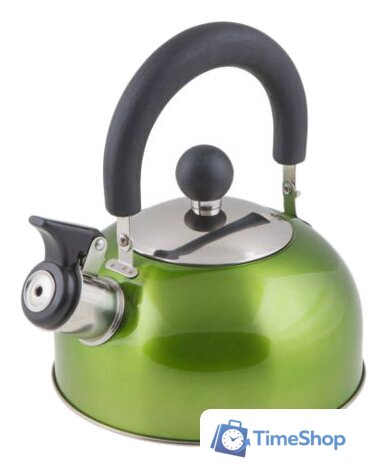 Чайник со свистком Perfecto Linea Holiday 52-112013 (зеленый металлик) - Изображение №1 — Интернет-магазин Time-Shop