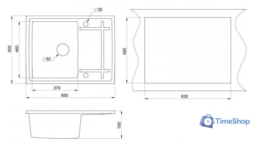 Кухонная мойка Granula 6501 (черный) - Изображение №2 — Интернет-магазин Time-Shop