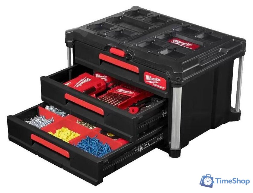 Ящик для инструментов Milwaukee Packout 3 Drawer Tool Box 4932472130 - Изображение №4 — Интернет-магазин Time-Shop