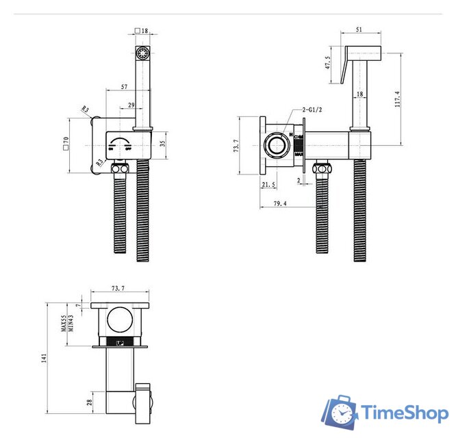 Унитаз напольный Lauter W246 2110246 + гигиенический душ Rainix 21LT7711CH (горизонтальный выпуск) - Изображение №30 — Интернет-магазин Time-Shop