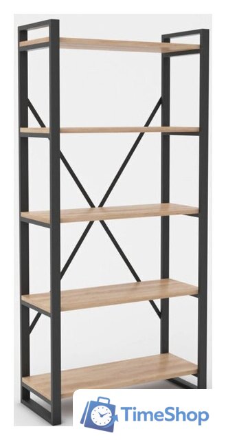 Стеллаж Hype Mebel Стандарт-2 50x170 (черный/дуб галифакс натуральный) - Изображение №1 — Интернет-магазин Time-Shop