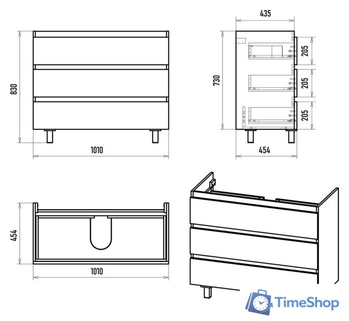 Misty Тумба под умывальник Victory 105 VIC-07105-0103Я+11105-KL - Изображение №7 — Интернет-магазин Time-Shop