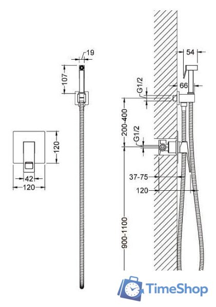 Гигиенический душ Timo Briana 7189/03SM (черный) - Изображение №2 — Интернет-магазин Time-Shop