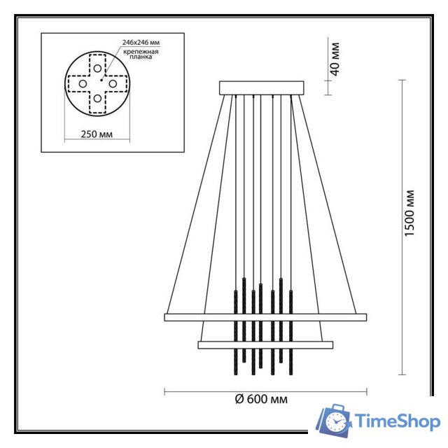 Подвесная люстра Odeon Light Monica 3901/63L - Изображение №4 — Интернет-магазин Time-Shop