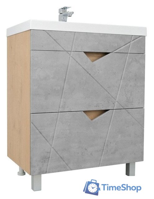  Doratiz Тумба под умывальник Doratiz Фьорд 70 9908.185 (дуб бунратти/цемент) - Изображение №1 — Интернет-магазин Time-Shop
