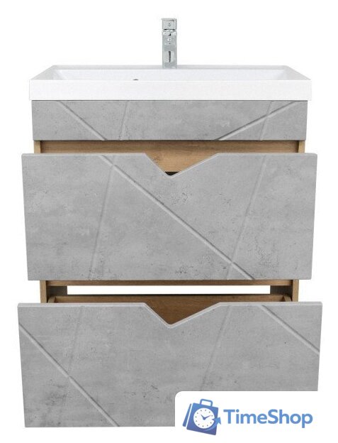  Doratiz Тумба под умывальник Doratiz Фьорд 70 9908.185 (дуб бунратти/цемент) - Изображение №5 — Интернет-магазин Time-Shop