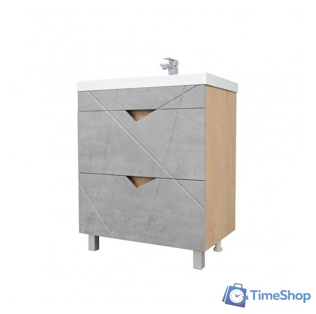  Doratiz Тумба под умывальник Doratiz Фьорд 70 9908.185 (дуб бунратти/цемент) - Изображение №3 — Интернет-магазин Time-Shop