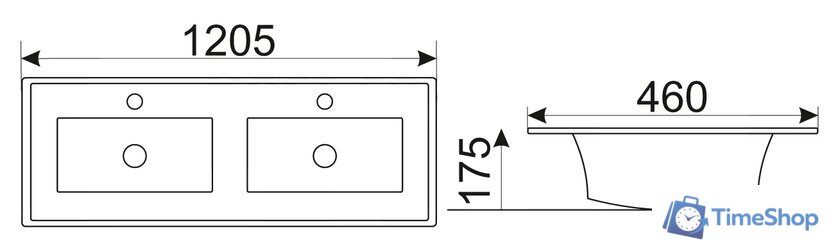 Умывальник CeramaLux NYJ809-120 - Изображение №2 — Интернет-магазин Time-Shop