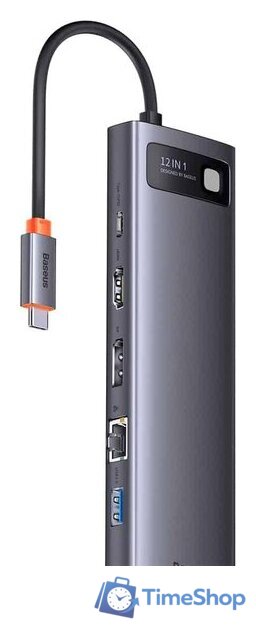 Док-станция Baseus Metal Gleam Series 12-in-1 Multifunctional Type-C Hub Docking Station WKWG020213 - Изображение №1 — Интернет-магазин Time-Shop