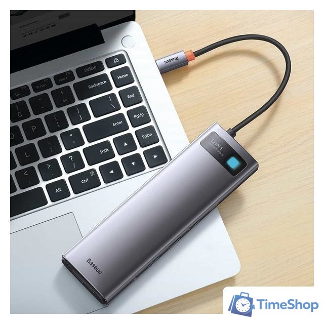 Док-станция Baseus Metal Gleam Series 12-in-1 Multifunctional Type-C Hub Docking Station WKWG020213 - Изображение №5 — Интернет-магазин Time-Shop