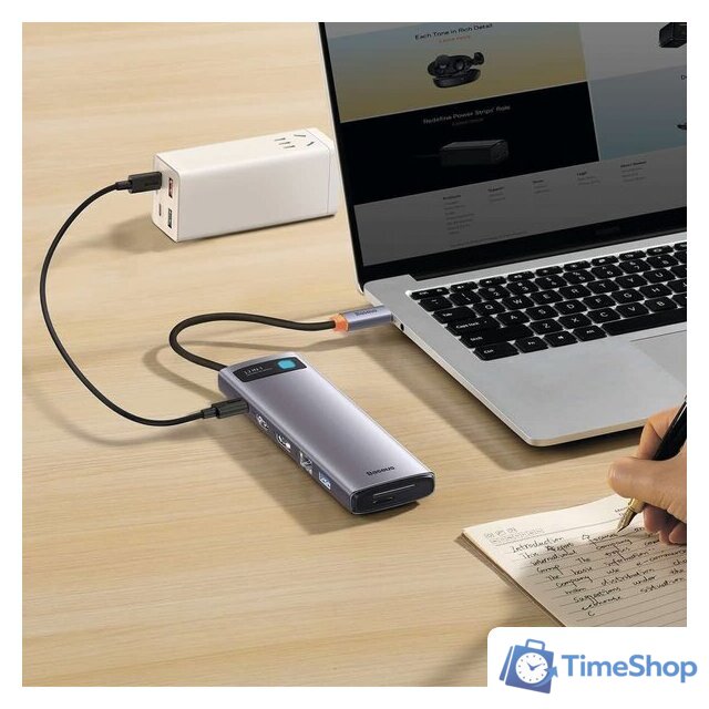 Док-станция Baseus Metal Gleam Series 12-in-1 Multifunctional Type-C Hub Docking Station WKWG020213 - Изображение №6 — Интернет-магазин Time-Shop