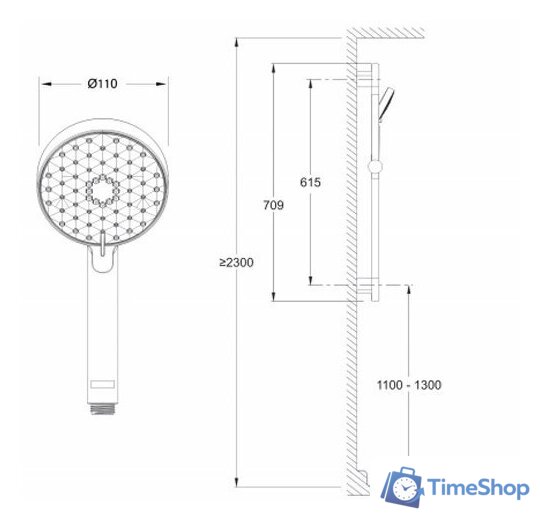 Душевой гарнитур  Jacob Delafon Awaken Organic [E99899RU-CP] - Изображение №2 — Интернет-магазин Time-Shop