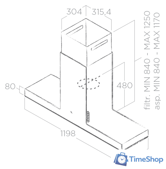 Кухонная вытяжка Elica Haiku Island IX/A/120 - Изображение №3 — Интернет-магазин Time-Shop