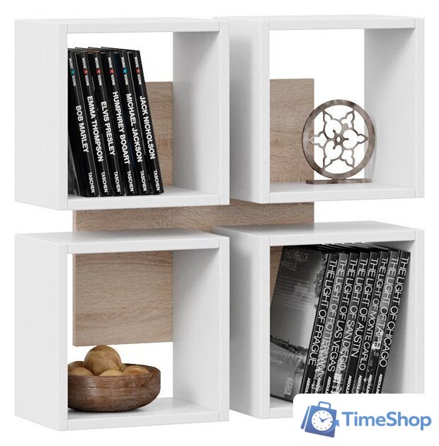 Полка Трия Тип 8 (дуб сонома/белый) - Изображение №1 — Интернет-магазин Time-Shop
