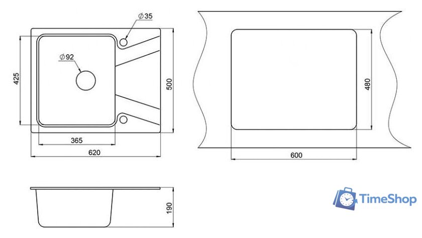 Кухонная мойка Granula 6201 (песок) - Изображение №2 — Интернет-магазин Time-Shop