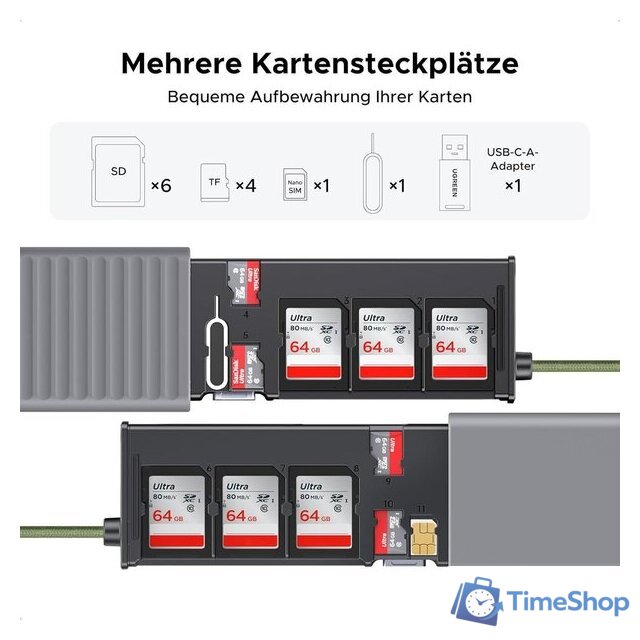 Карт-ридер Ugreen CM856 55899 - Изображение №3 — Интернет-магазин Time-Shop