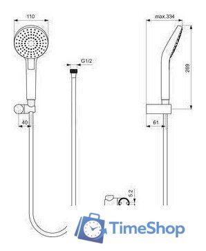 Душевой гарнитур  Ideal Standard Idealrain B2239AA - Изображение №2 — Интернет-магазин Time-Shop