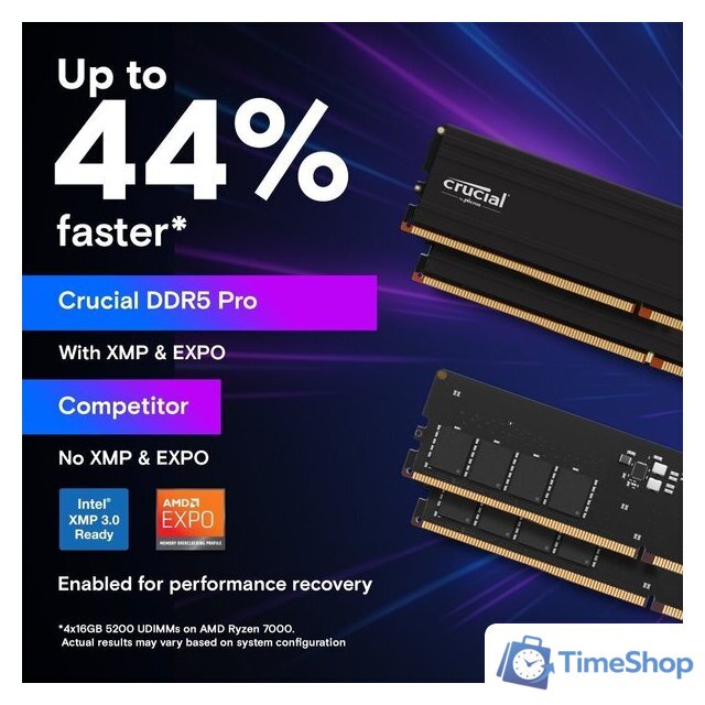 Оперативная память Crucial Pro 32ГБ DDR5 5600 МГц CP32G56C46U5 - Изображение №4 — Интернет-магазин Time-Shop