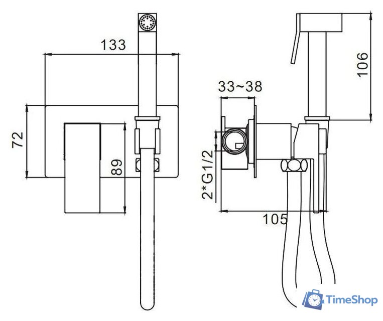 Гигиенический душ Splenka S97.52.06 - Изображение №3 — Интернет-магазин Time-Shop