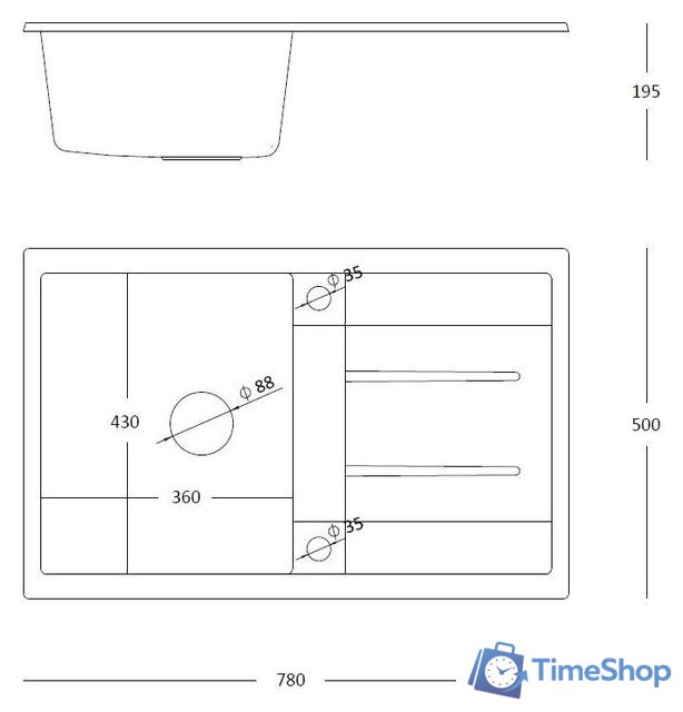 Кухонная мойка Quadron HB8203U8C1P2O - Изображение №4 — Интернет-магазин Time-Shop