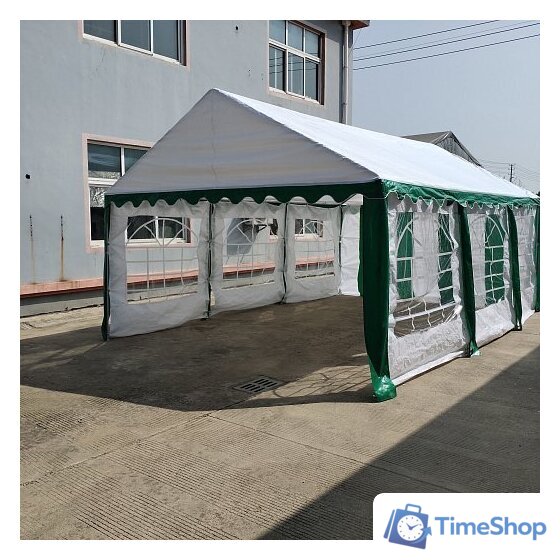 Тент-шатер Sundays Party 4x6 м (белый/зеленый) - Изображение №1 — Интернет-магазин Time-Shop