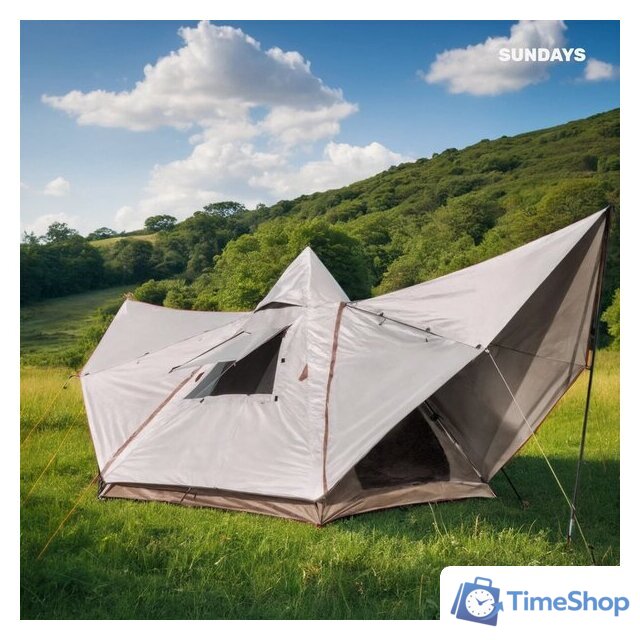 Кемпинговая палатка Sundays ZC-TT106 (коричневый/желтый) - Изображение №7 — Интернет-магазин Time-Shop