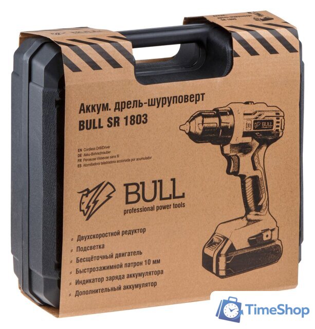 Дрель-шуруповерт Bull SR 1803 (с 2-мя АКБ, кейс) - Изображение №8 — Интернет-магазин Time-Shop