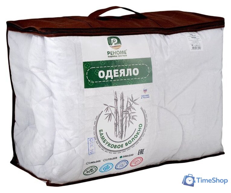 Одеяло Реноме Евро Поплин белый 14/254н 200x220 (бамбук, 300) - Изображение №1 — Интернет-магазин Time-Shop