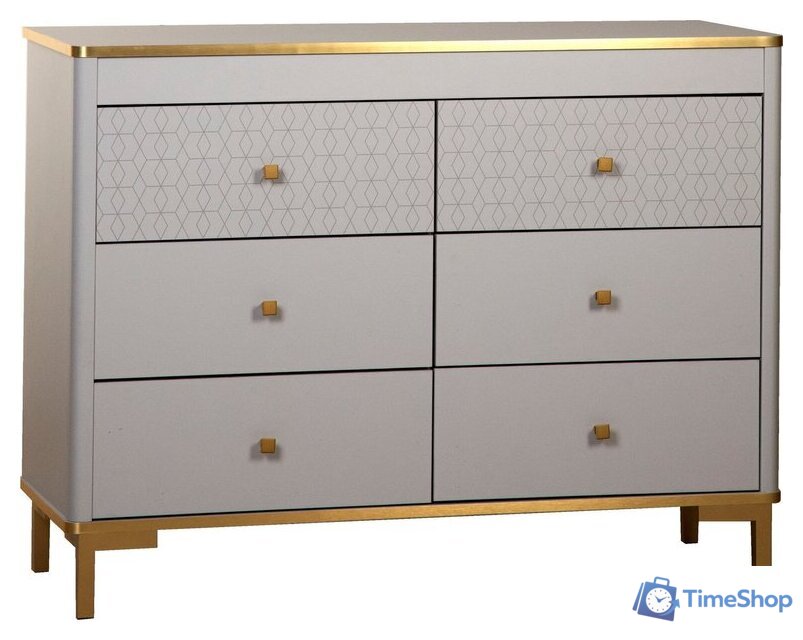 Комод Олмеко Антре 65.01 (серый/золото/белый) - Изображение №1 — Интернет-магазин Time-Shop
