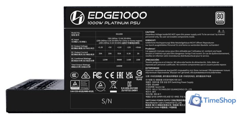 Блок питания Lian Li Edge 850 G9P.EG0850.BE00.EU - Изображение №5 — Интернет-магазин Time-Shop