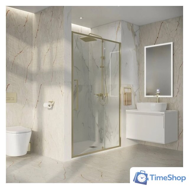 Душевая дверь Niagara Nova NG-45-11ASG 110х195 (золото сатин/прозрачное стекло) - Изображение №10 — Интернет-магазин Time-Shop