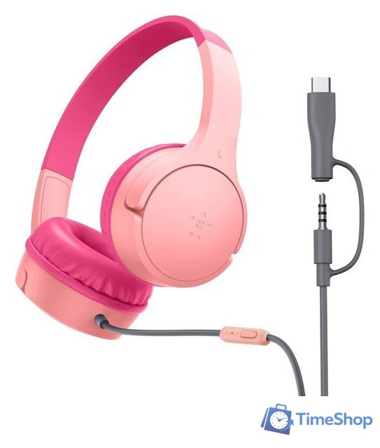 Наушники Belkin SoundForm Mini Wired 3.5 мм/USB-C (розовый) - Изображение №1 — Интернет-магазин Time-Shop