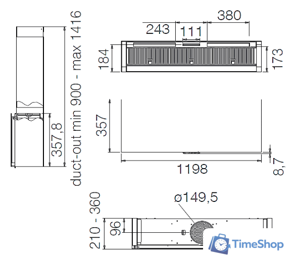 Кухонная вытяжка Elica Rules DEKT/F/120 PRF0163756 - Изображение №13 — Интернет-магазин Time-Shop